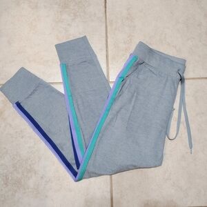 Athletic Works Gray Joggers with Colorful Stripes